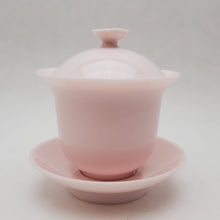 Load image into Gallery viewer, Gaiwan - Light Pink Tall Mei Hua 3 PC Set 150 ml
