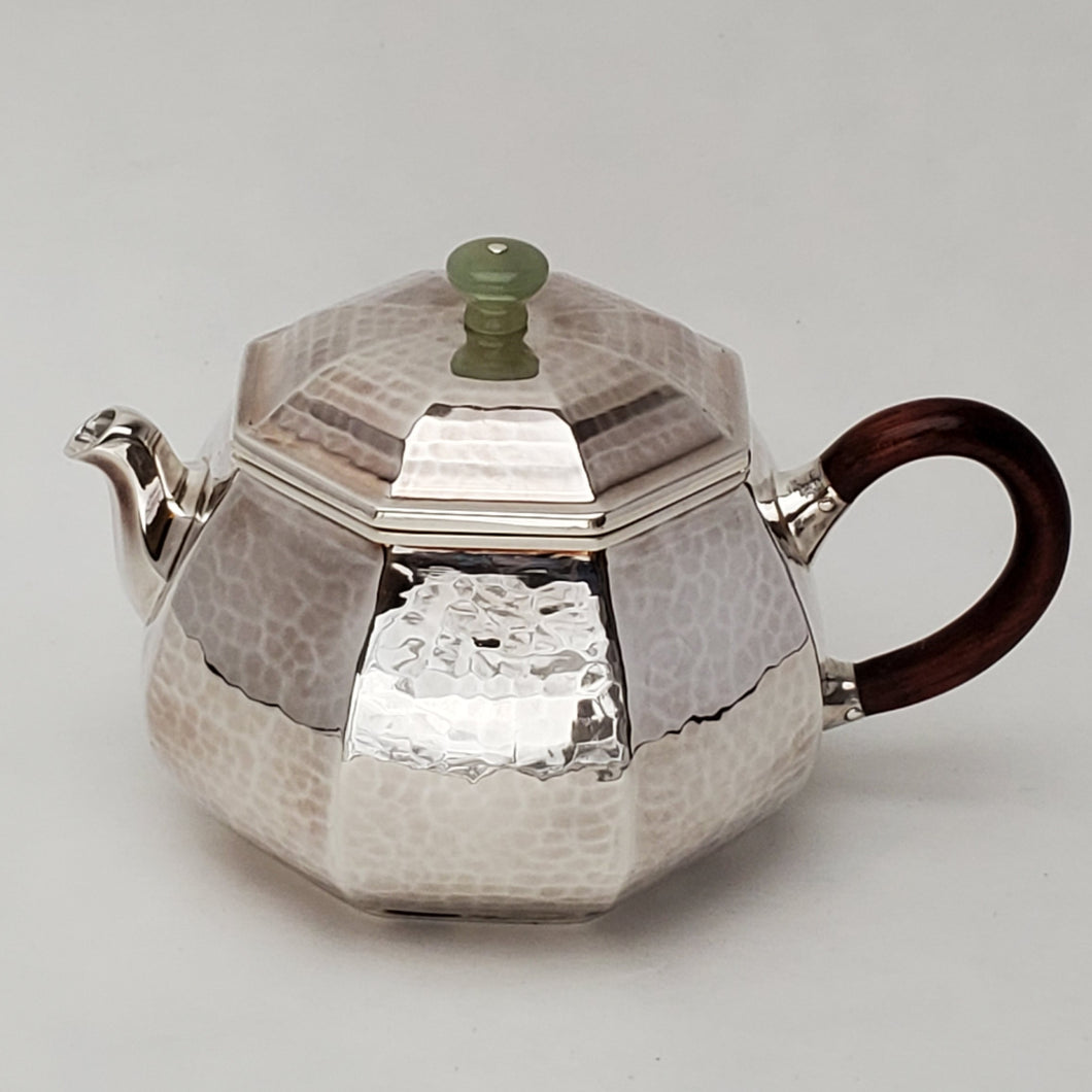 Hand Stamped Pure Silver Octagon Teapot 145 ml