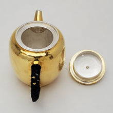 Load image into Gallery viewer, 24 K Gold Plated Pure Silver Teapot - Gong Deng (Lantern) 120 ml
