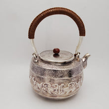 Load image into Gallery viewer, Pure Silver Tea-Water Kettle - Tao Tie 1000 ml
