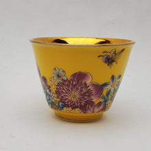 Load image into Gallery viewer, Gold 24k Lined Yellow Hundred Flowers Teacup
