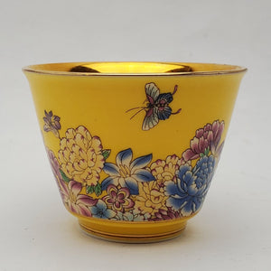 Gold 24k Lined Yellow Hundred Flowers Teacup