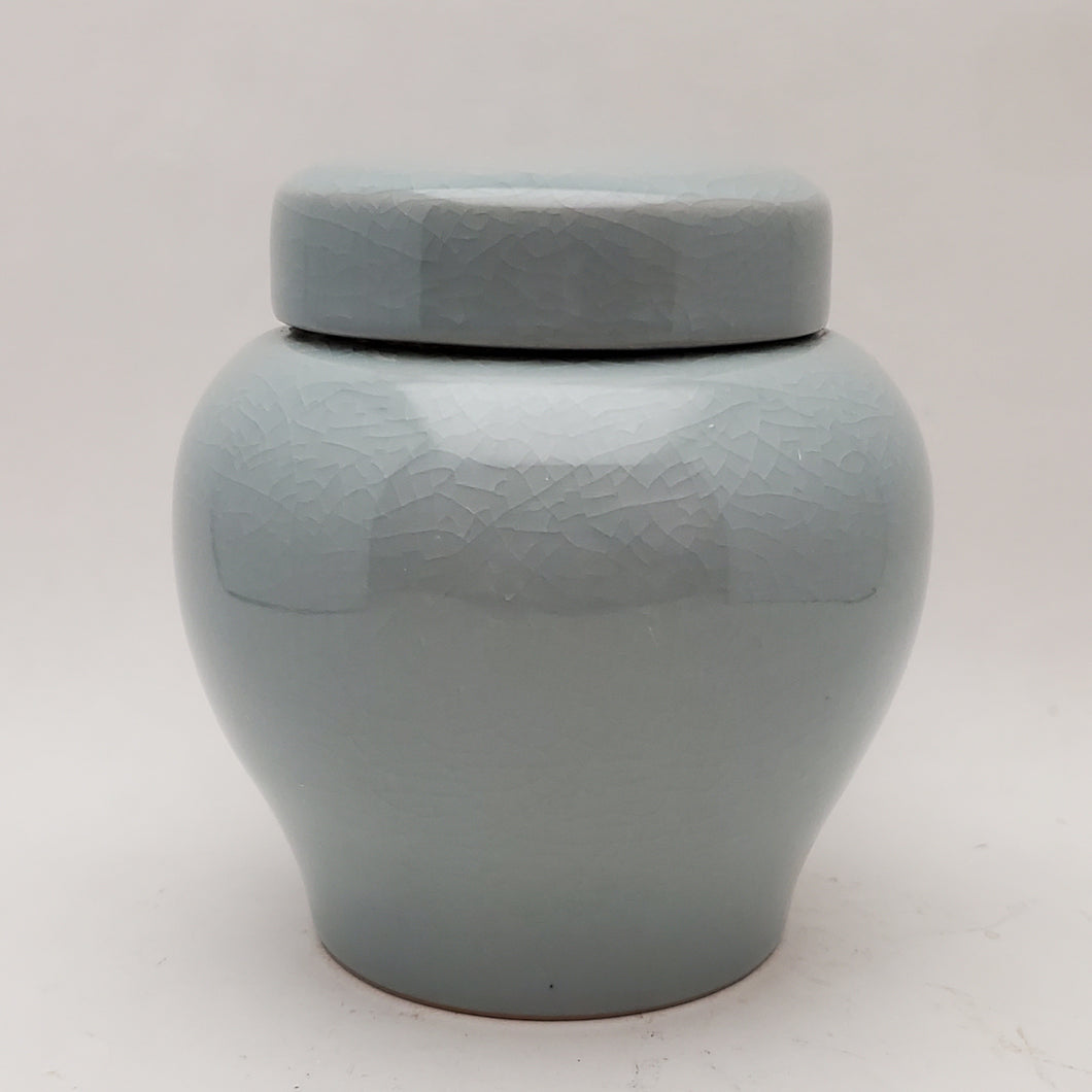 Sky Blue Crack Glaze Celadon Tea Jar