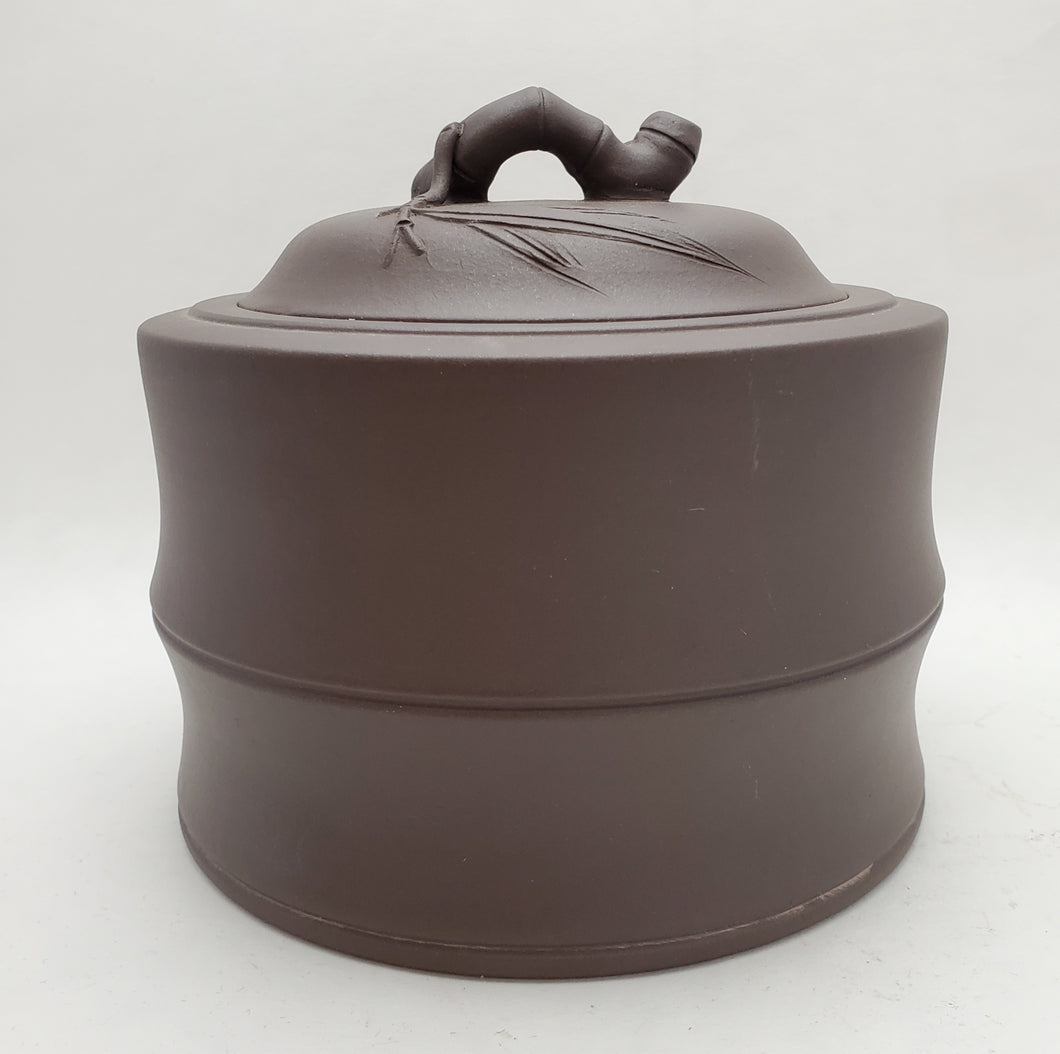 Yixing Purple Clay Bamboo Tea Jar