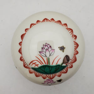 Lotus Tea Jar Hand Painted
