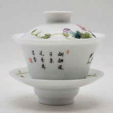 Load image into Gallery viewer, Gaiwan - Hand Painted Enamel Poppy

