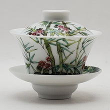 Load image into Gallery viewer, Gaiwan - Hand Painted Enamel Bamboo
