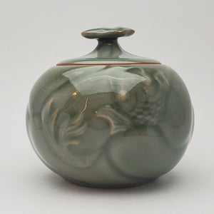 Green Glaze Fish Dragon Tea Jar
