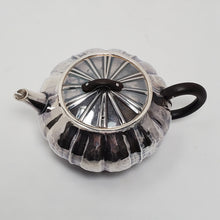 Load image into Gallery viewer, Hand Stamped Pure Silver pumpkin Teapot 150 ml
