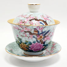 Load image into Gallery viewer, Gaiwan -  Pure Gold Lined Flowers Porcelain 180 ml
