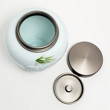 Load image into Gallery viewer, Bamboo Rock Garden Window Light Celadon Tea Jar sm
