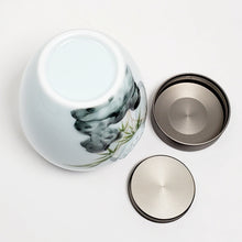Load image into Gallery viewer, Bamboo Rock Garden Window Light Celadon Tea Jar lg
