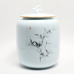 Light Celadon Bamboo Tea Jar lg