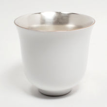 Load image into Gallery viewer, Silver Lined White Teacup 100 ml
