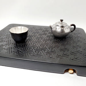 Black Ceramic Tea Boat Tray