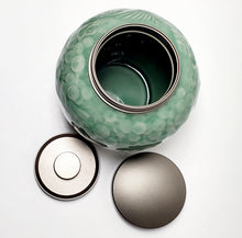 Load image into Gallery viewer, Dragon and Phoenix Green Celadon Tea Jar
