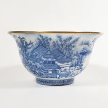 Load image into Gallery viewer, Blue and White Mountain Scenery Gold Gilded Large Teacup 145 ml
