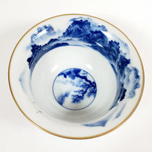Load image into Gallery viewer, Blue and White Mountain Scenery Gold Gilded Large Teacup 145 ml
