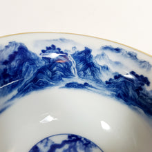 Load image into Gallery viewer, Blue and White Mountain Scenery Gold Gilded Large Teacup 145 ml
