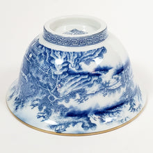 Load image into Gallery viewer, Blue and White Mountain Scenery Gold Gilded Large Teacup 145 ml
