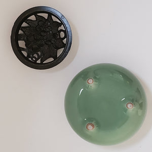 Green Ceramic Coil Incense Burner