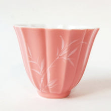 Load image into Gallery viewer, 2 Coral Bamboo Teacups 75 ml
