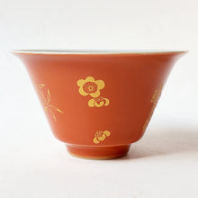 Load image into Gallery viewer, Imari Style Orange Teacups 40 ml
