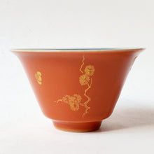 Load image into Gallery viewer, Imari Style Orange Teacups 40 ml
