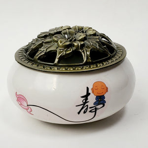 White Zen Ceramic Coil Incense Burner