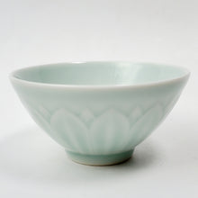 Load image into Gallery viewer, 2 PC Celadon Carved Lotus Flower Porcelain Teacup 80 ml
