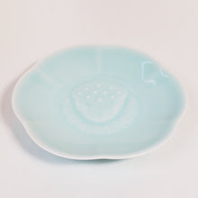 Load image into Gallery viewer, Celadon Sky Blue Lotus Flower Dish Plate

