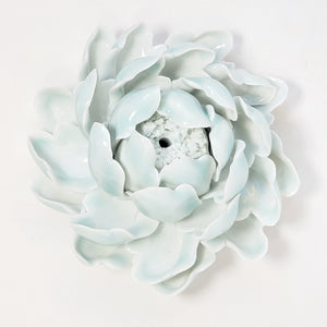 Celadon Porcelain Incense Burner - Peony Flower Large