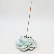 Load image into Gallery viewer, Celadon Porcelain Incense Burner - Peony Flower Large

