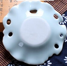 Load image into Gallery viewer, 2 Celadon Wilted Lotus Leaf Shape Saucers

