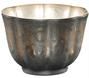 Silver Lined Metal Glaze Teacup